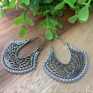 Boho Filigree Gaelic Celtic Inspired Fan Earrings